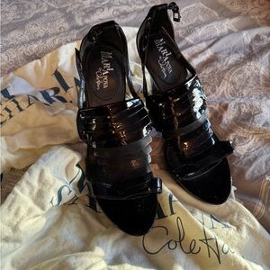 Cole Haan Black Patent Leather Strappy Heels